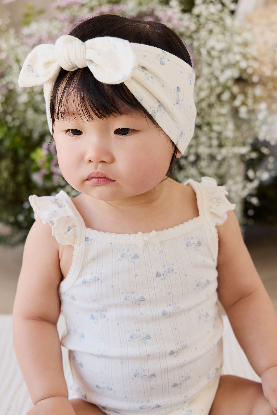 Organic Cotton Pointelle Eliane Bodysuit - Molly Blue Childrens Bodysuit from Jamie Kay Australia