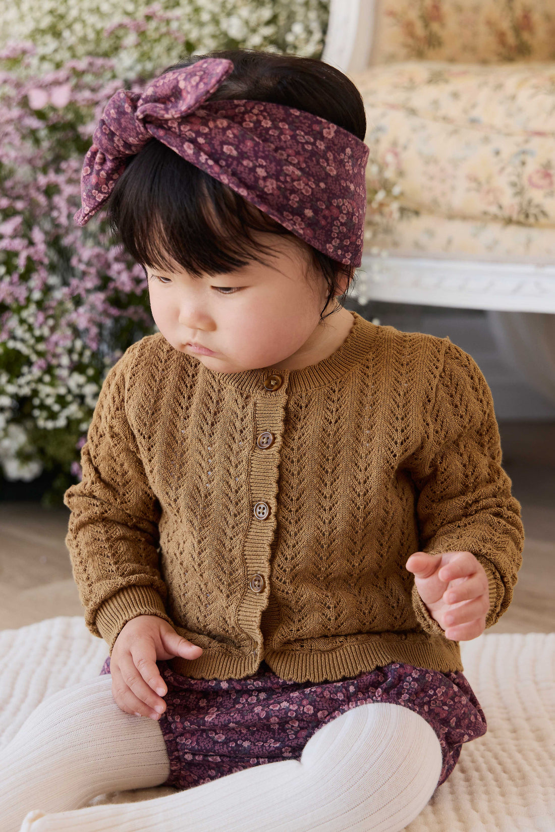 Maxine Knitted Cardigan - Antique Bronze Childrens Cardigan from Jamie Kay Australia