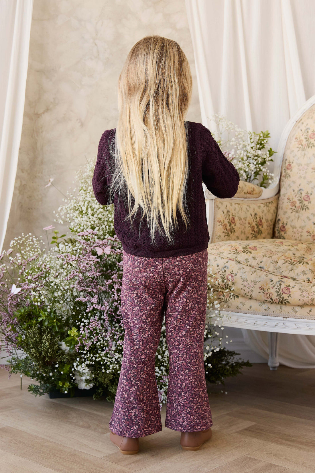 Organic Cotton Dominique Pant - Fig Floral Childrens Pant from Jamie Kay Australia