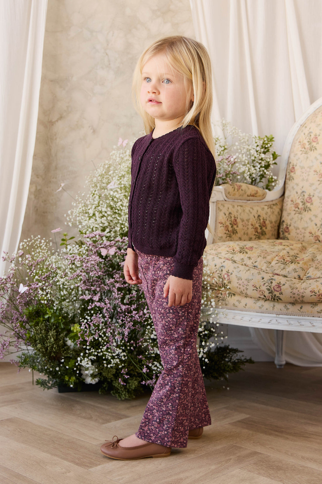 Organic Cotton Dominique Pant - Fig Floral Childrens Pant from Jamie Kay Australia