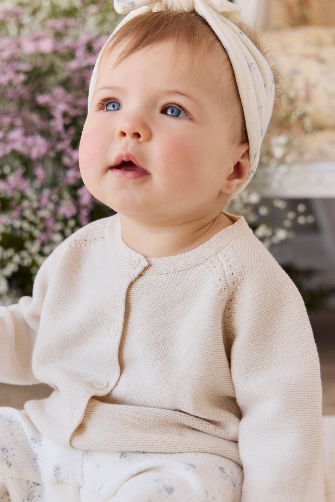 Delaney Knitted Cardigan - Vanilla Childrens Cardigan from Jamie Kay Australia
