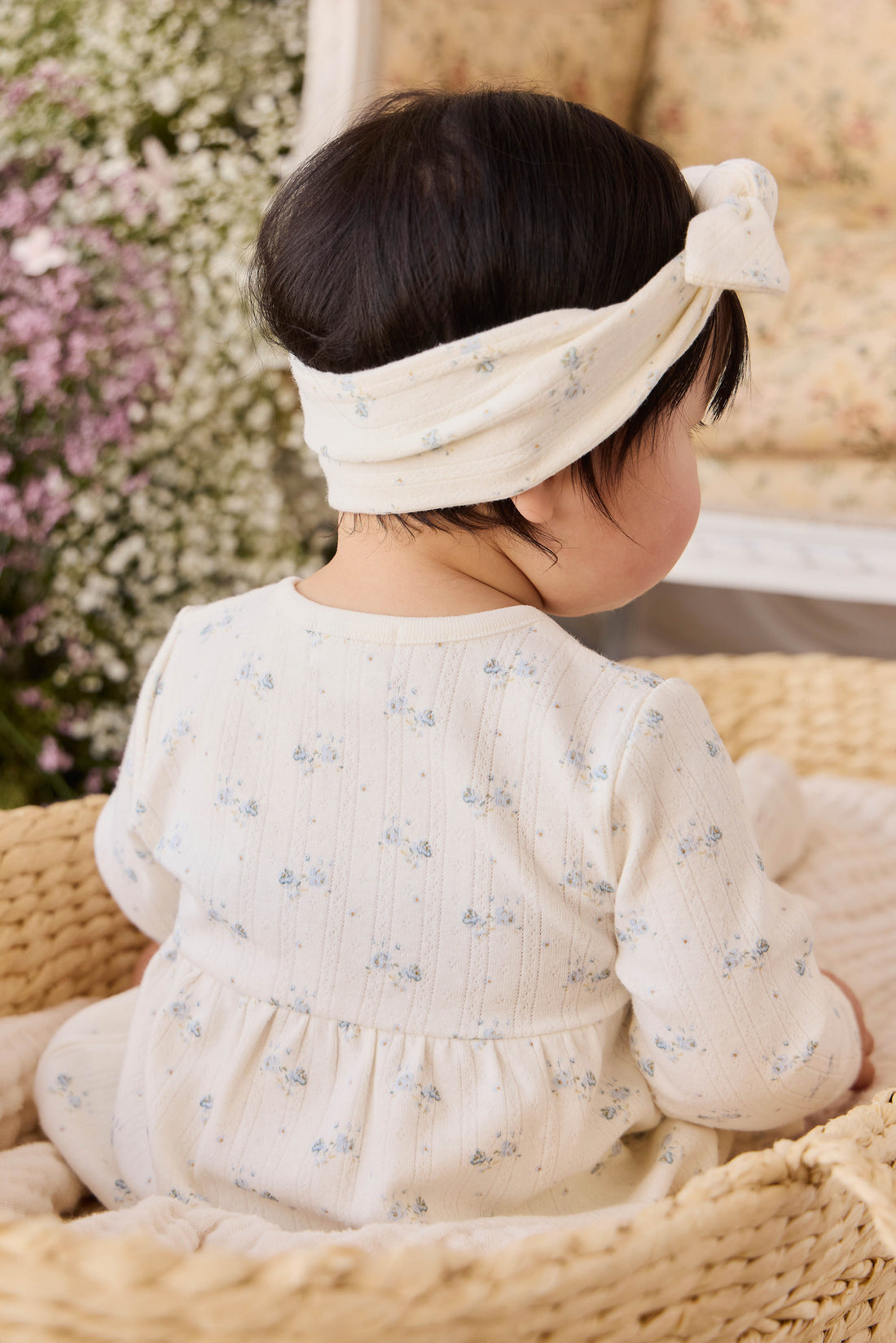 Organic Cotton Pointelle Clemence Wrap Top - Molly Blue Childrens Top from Jamie Kay Australia