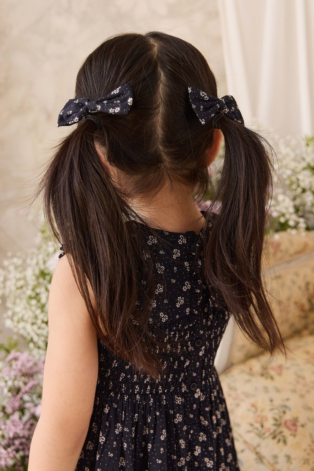Organic Cotton Desiree Bow - Maisie Navy Childrens Bow from Jamie Kay Australia