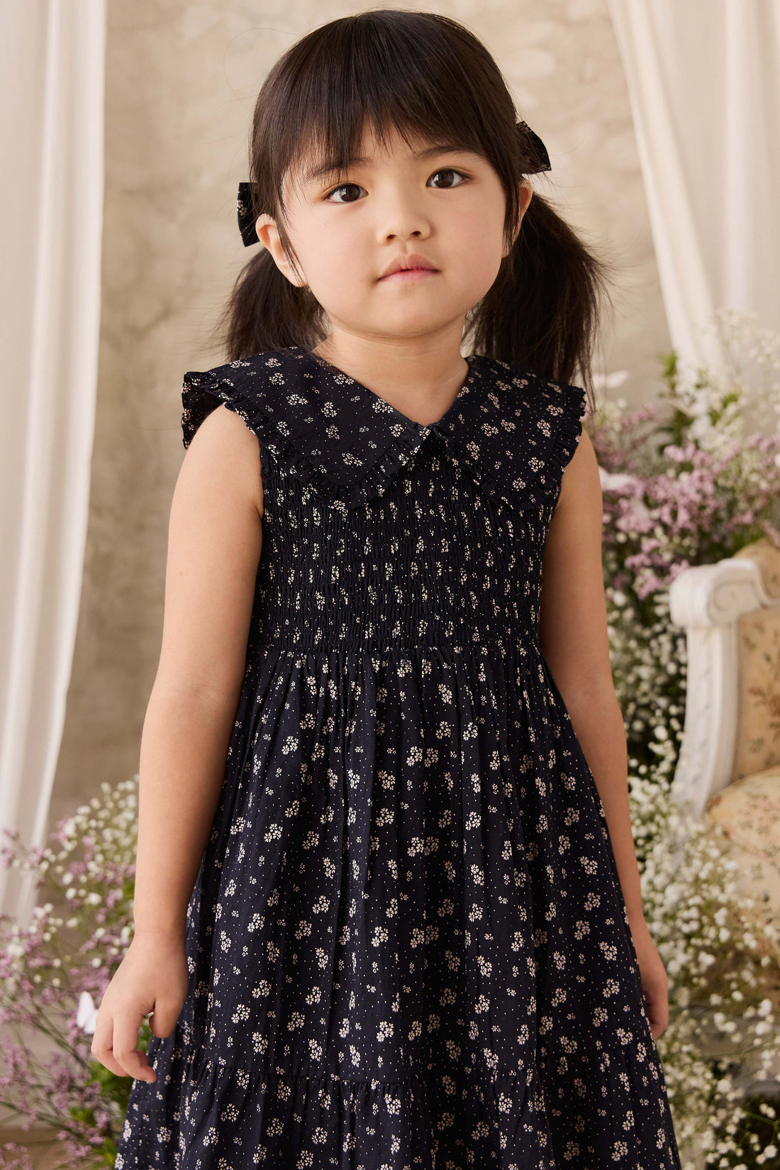 Organic Cotton Christabel Dress - Maisie Navy Childrens Dress from Jamie Kay Australia