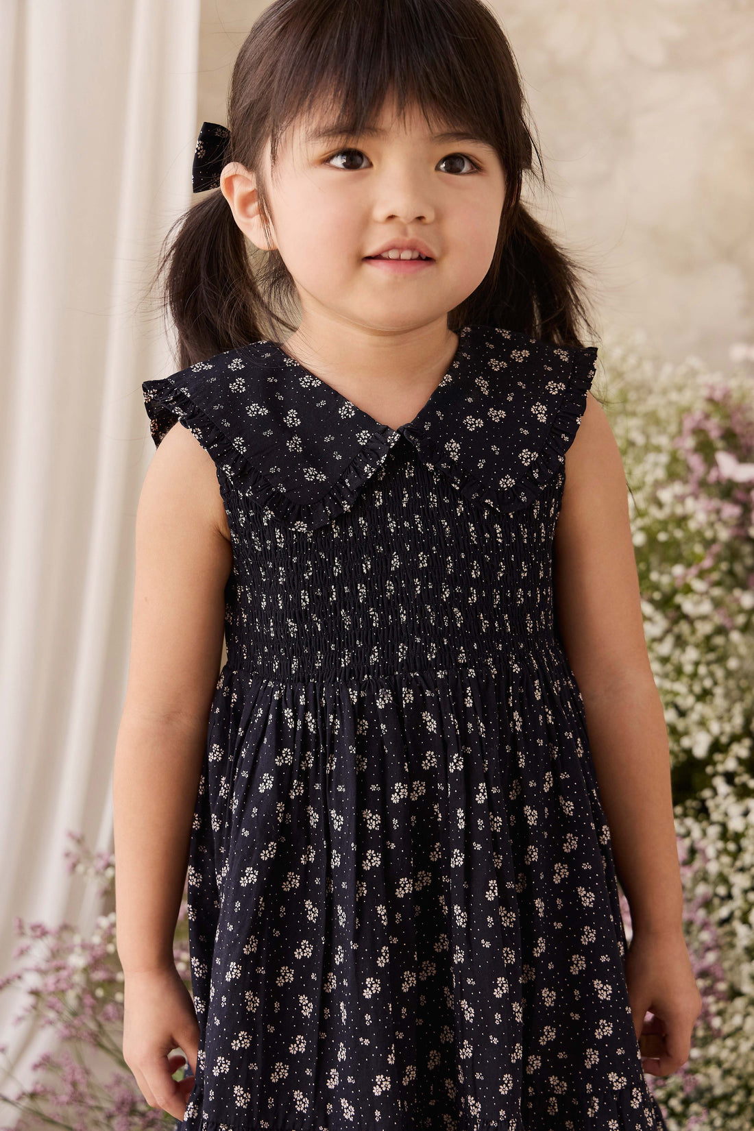 Organic Cotton Christabel Dress - Maisie Navy Childrens Dress from Jamie Kay Australia