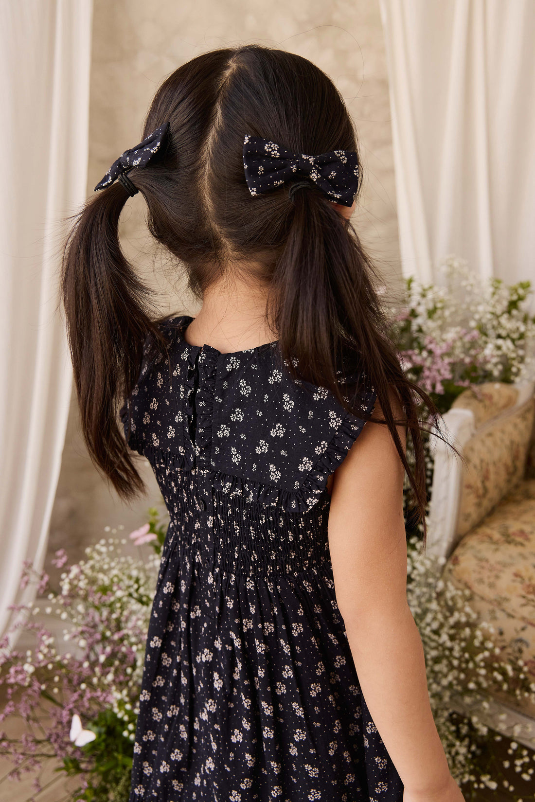 Organic Cotton Christabel Dress - Maisie Navy Childrens Dress from Jamie Kay Australia