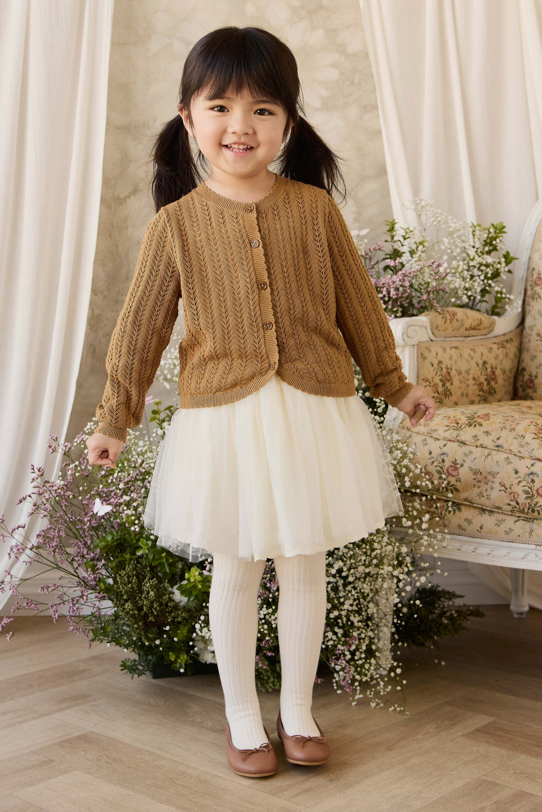 Maxine Knitted Cardigan - Antique Bronze Childrens Cardigan from Jamie Kay Australia