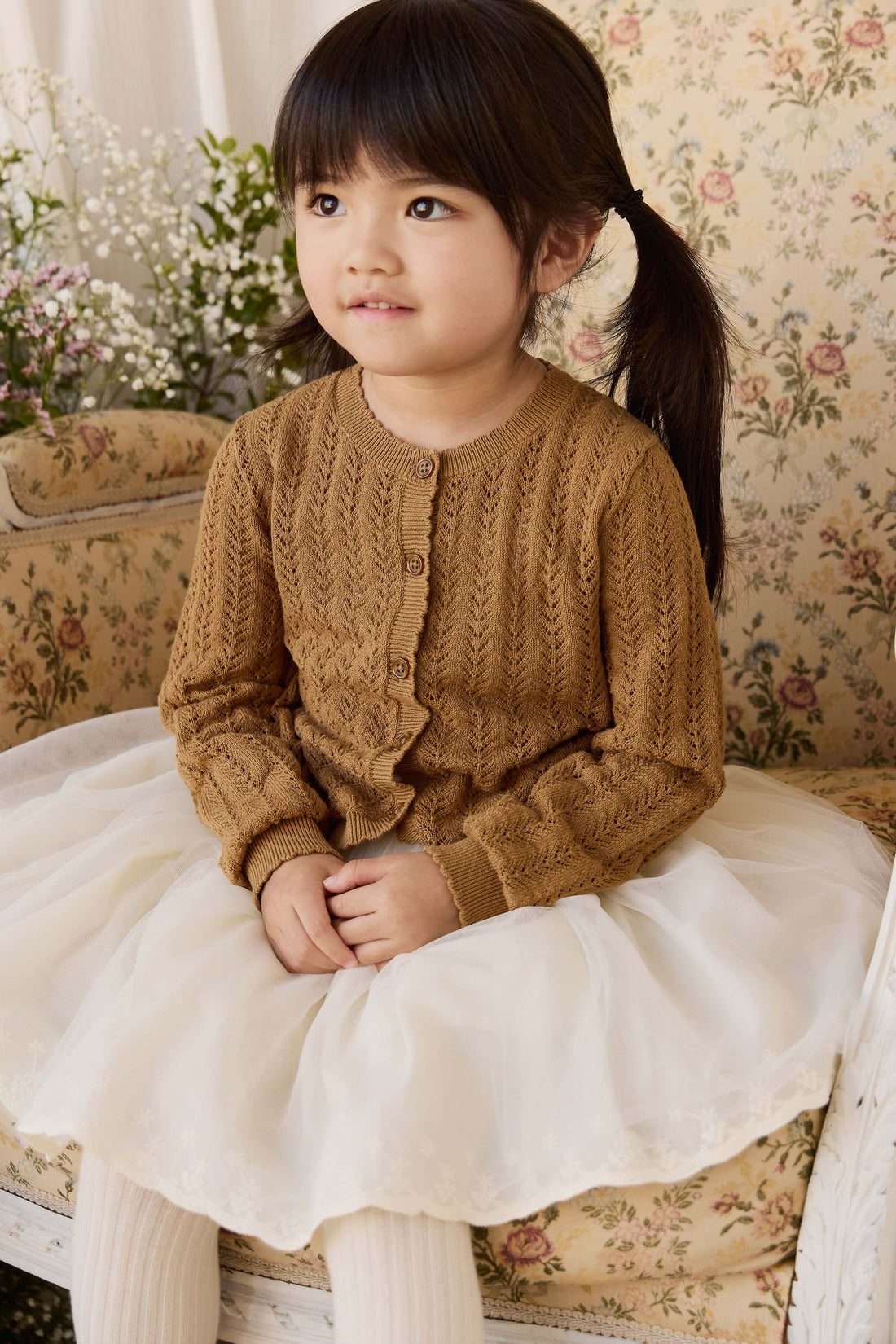Maxine Knitted Cardigan - Antique Bronze Childrens Cardigan from Jamie Kay Australia