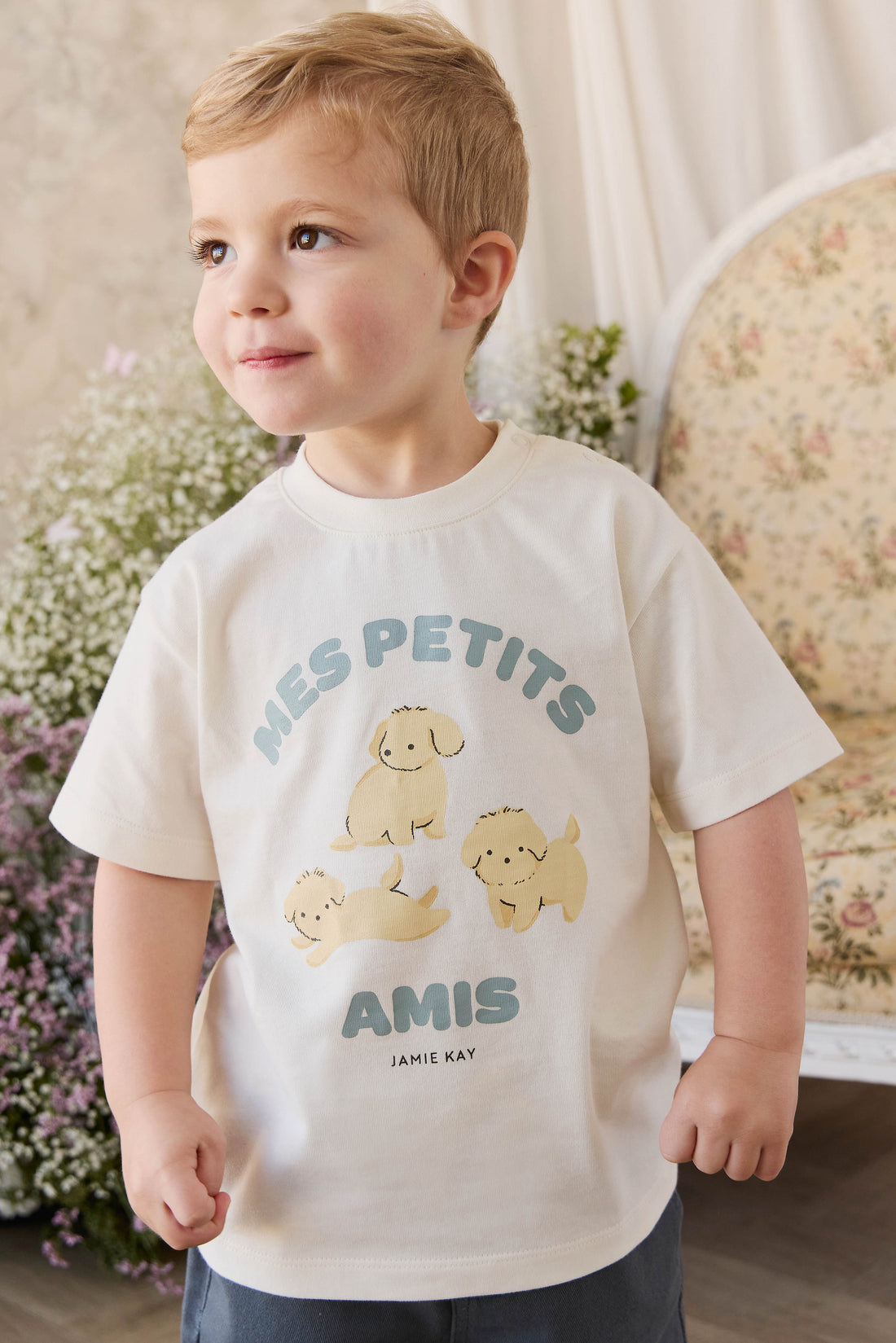 Organic Cotton Bjorn Tee - Pristine Childrens Top from Jamie Kay Australia