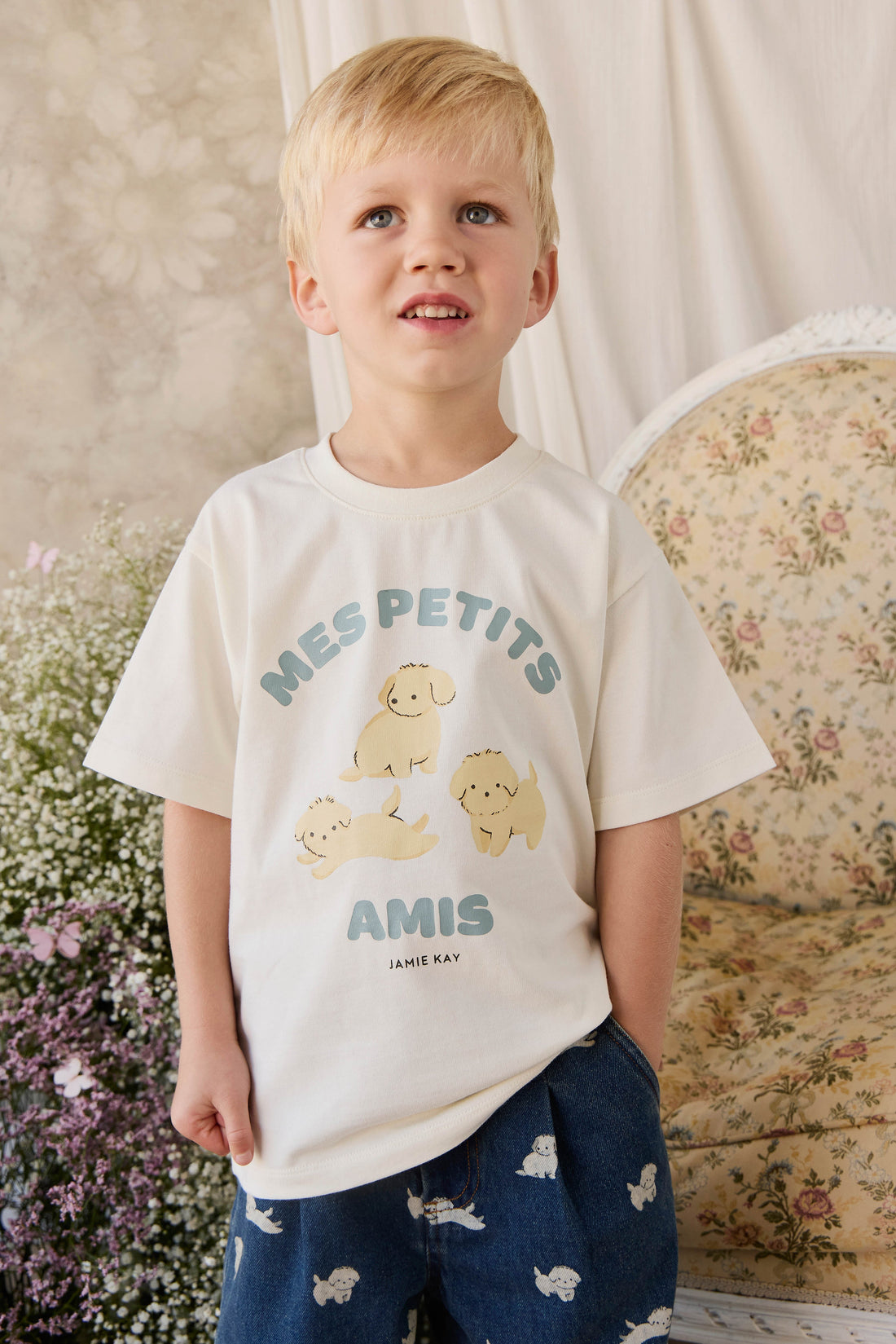 Organic Cotton Bjorn Tee - Pristine Childrens Top from Jamie Kay Australia