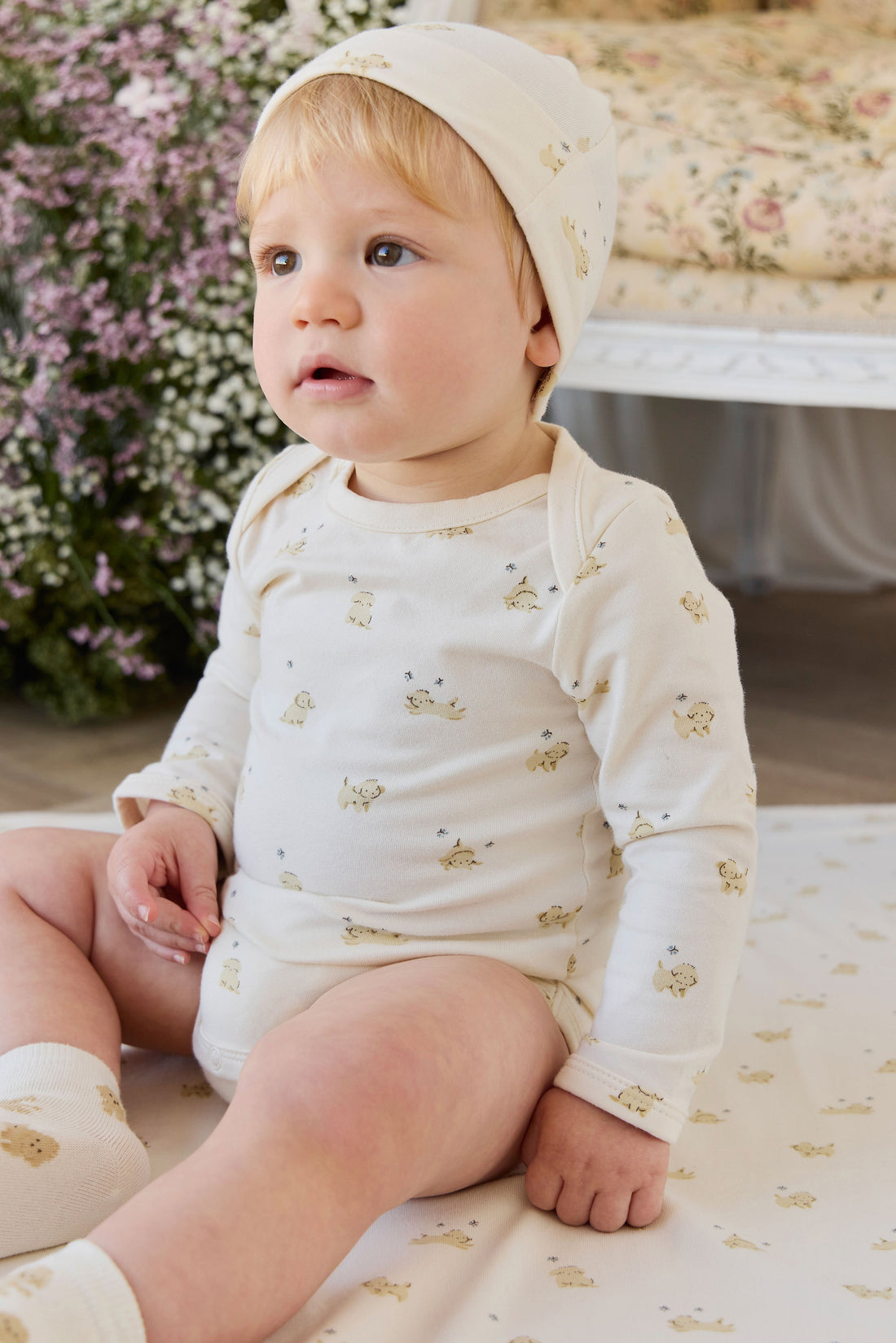 Organic Cotton Cassius Long Sleeve Bodysuit - Playful Honey Childrens Bodysuit from Jamie Kay Australia