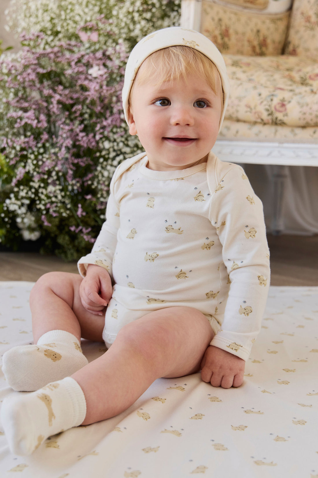 Organic Cotton Cassius Long Sleeve Bodysuit - Playful Honey Childrens Bodysuit from Jamie Kay Australia