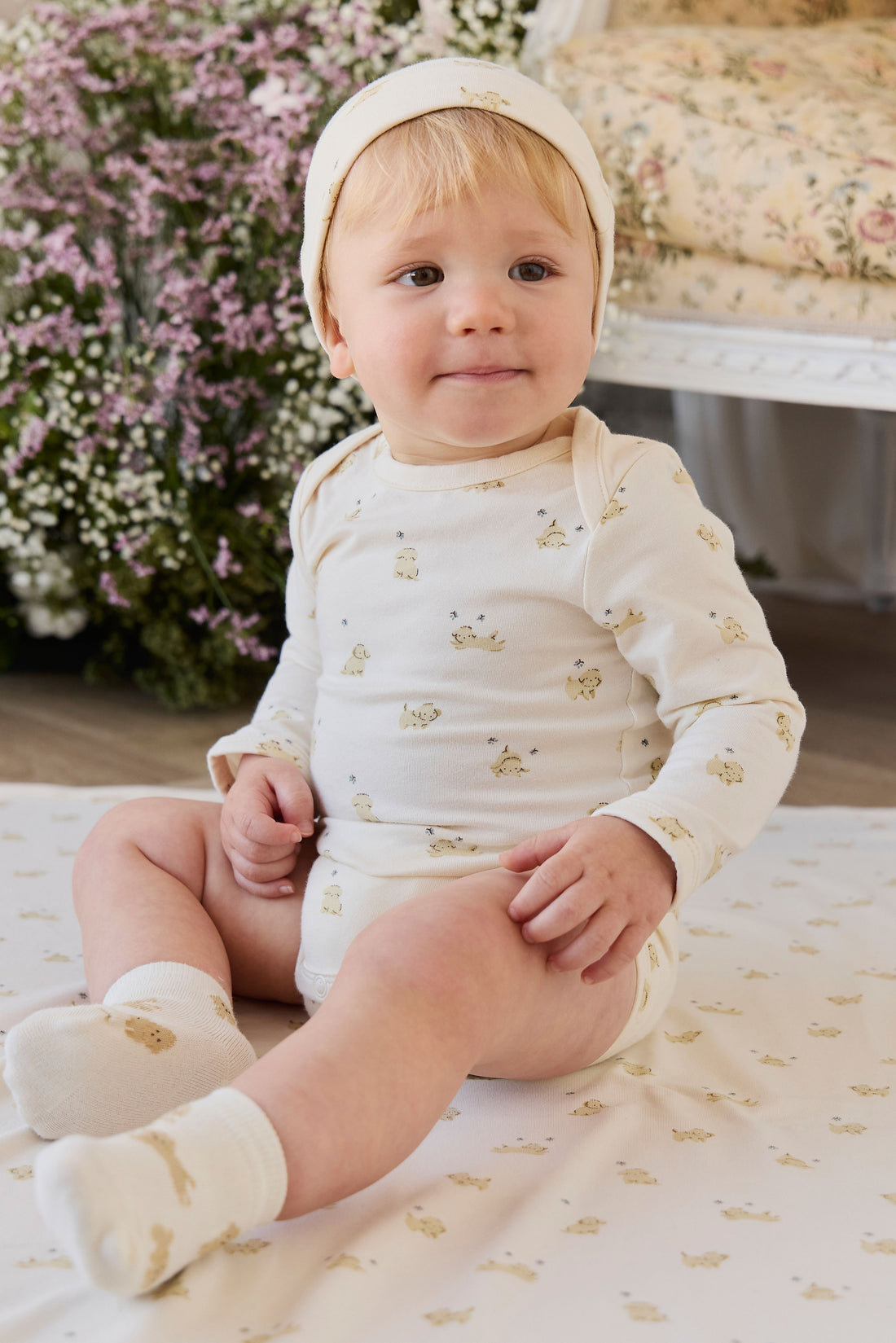 Organic Cotton Cassius Long Sleeve Bodysuit - Playful Honey Childrens Bodysuit from Jamie Kay Australia