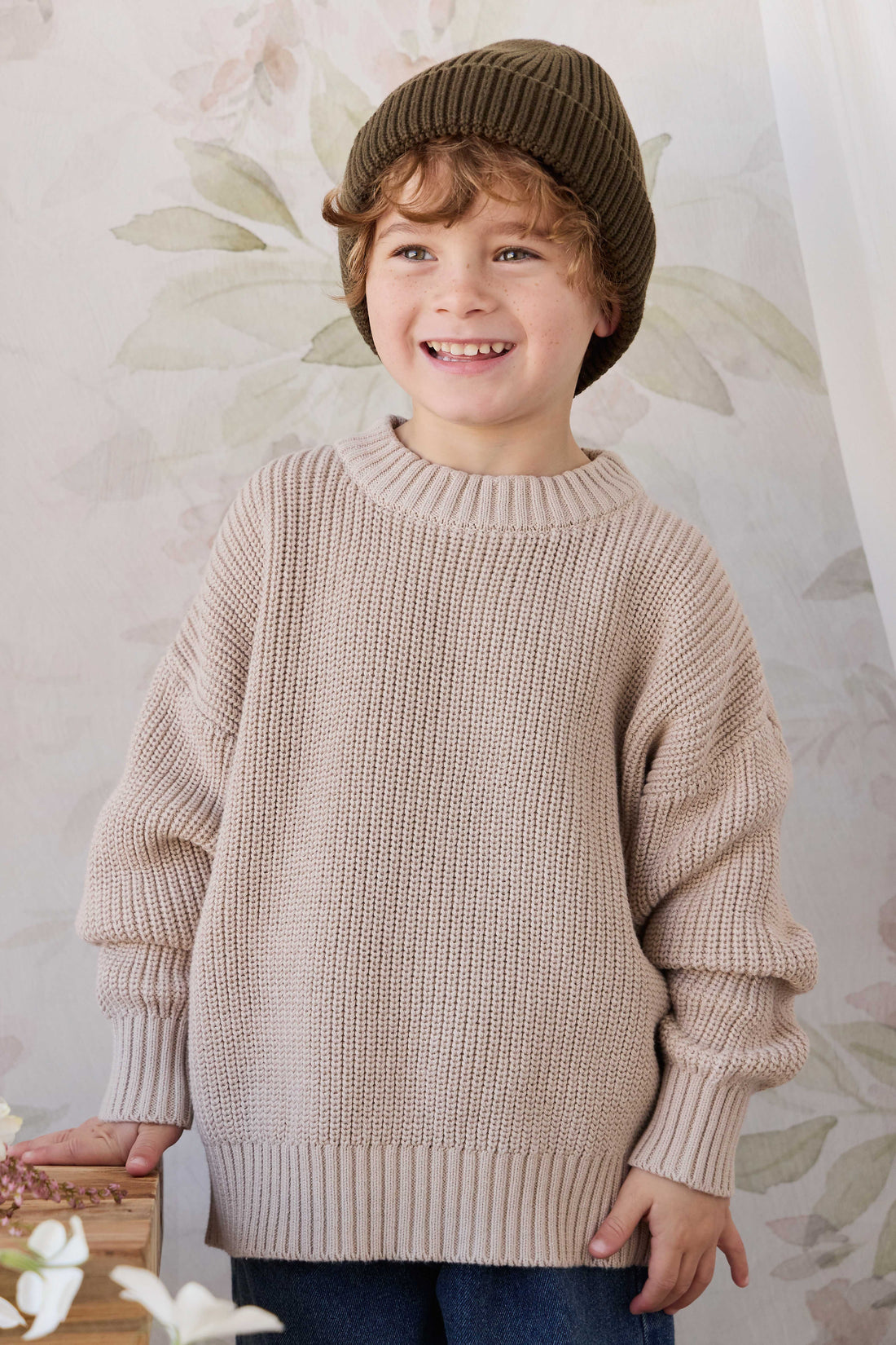 Johan Knit Jumper - Hessian Childrens Jumper from Jamie Kay Australia