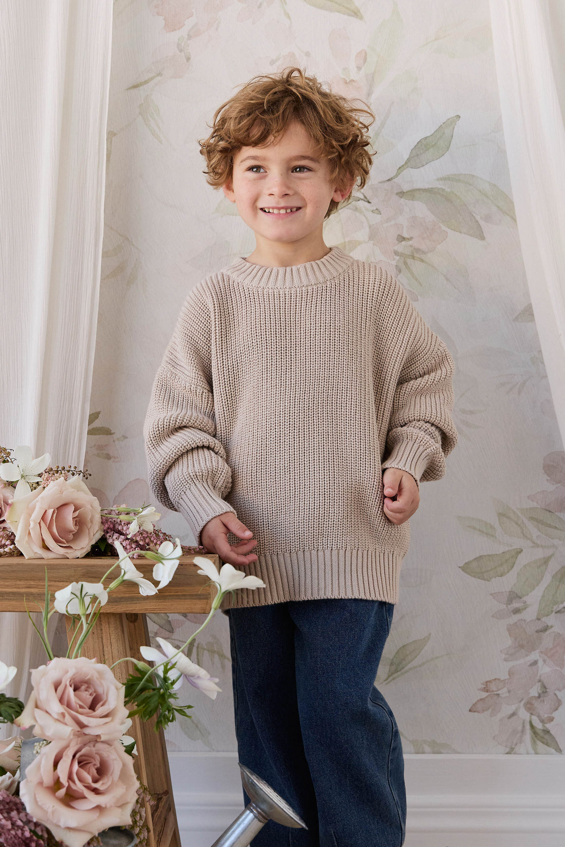 Johan Knit Jumper - Hessian Childrens Jumper from Jamie Kay Australia