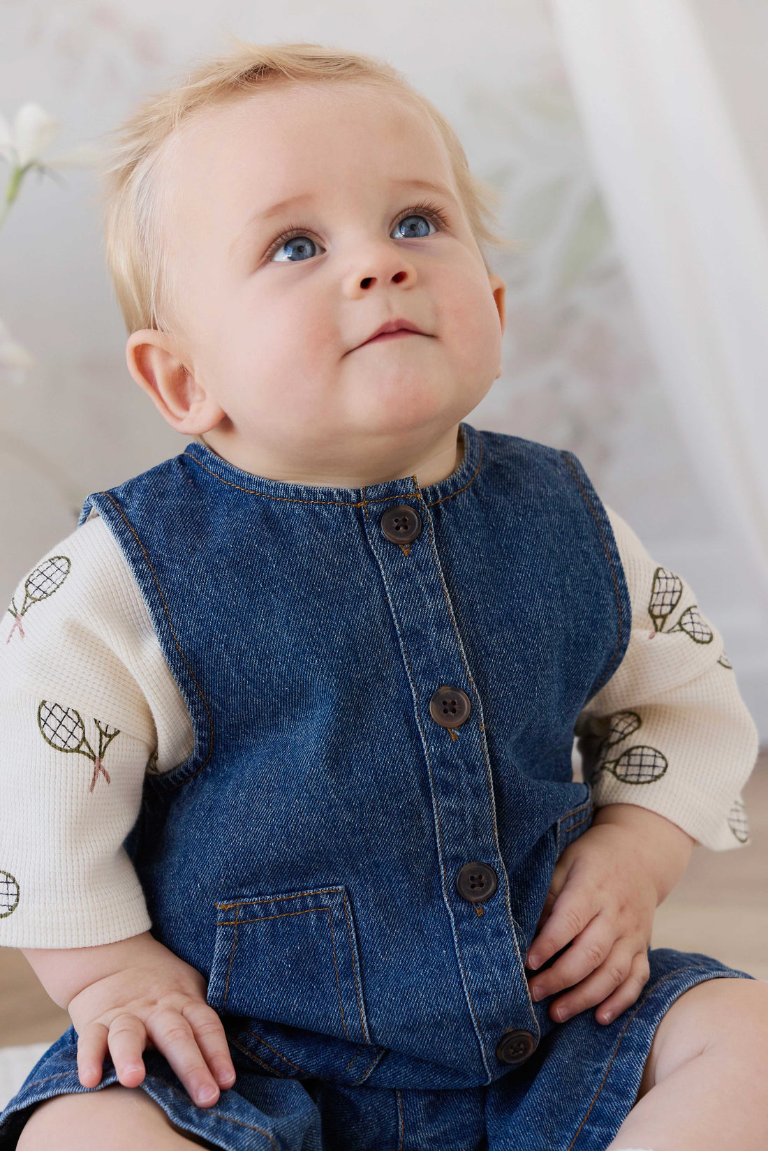 Sorrel Playsuit - Classic Wash Denim Childrens Playsuit from Jamie Kay Australia