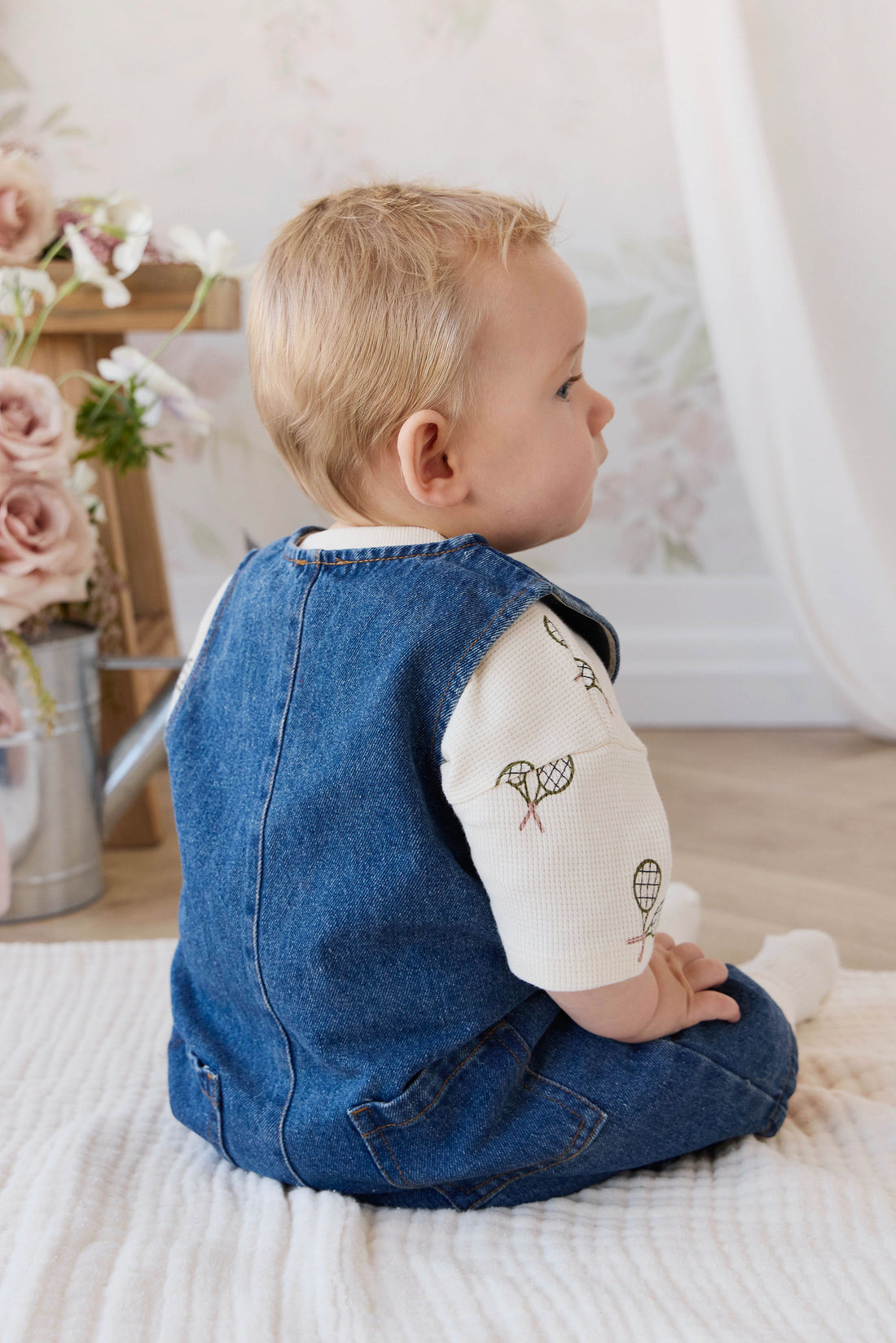 Sorrel Playsuit - Classic Wash Denim Childrens Playsuit from Jamie Kay Australia
