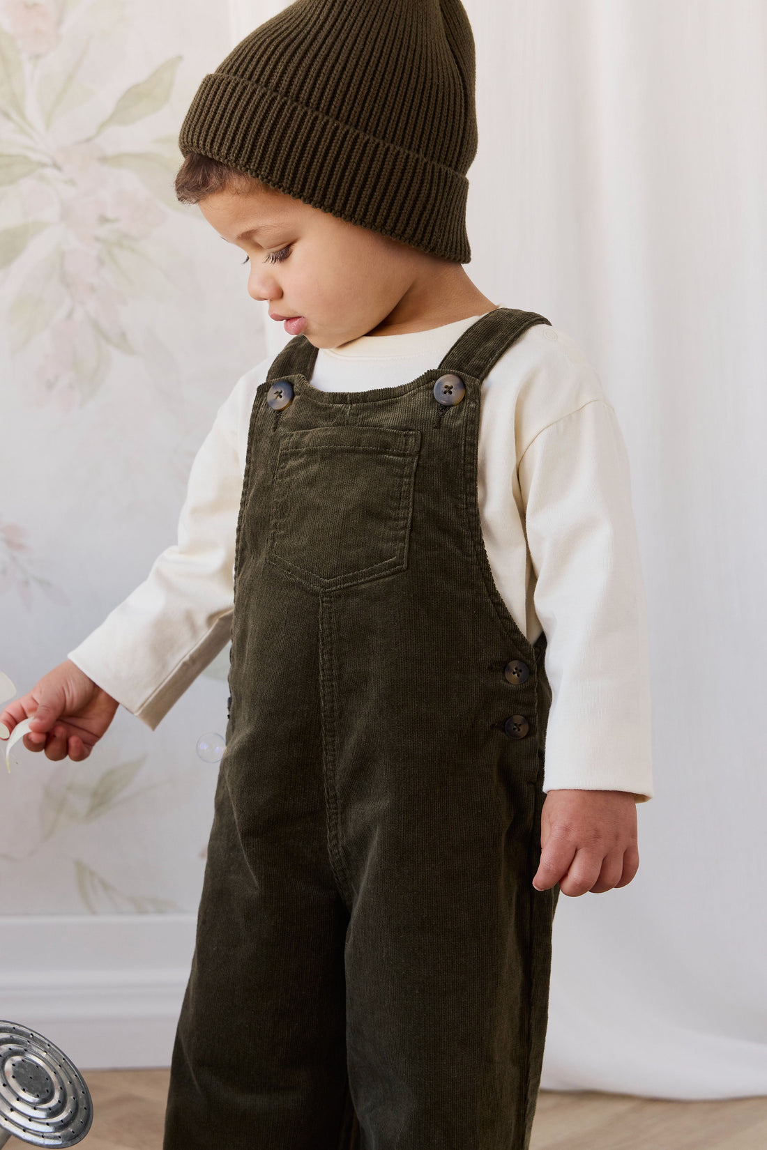 Walton Overall - Deep Olive Childrens Overall from Jamie Kay Australia