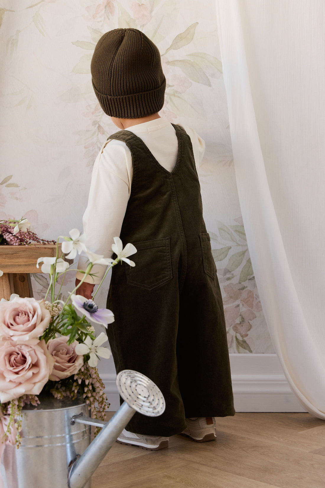 Walton Overall - Deep Olive Childrens Overall from Jamie Kay Australia