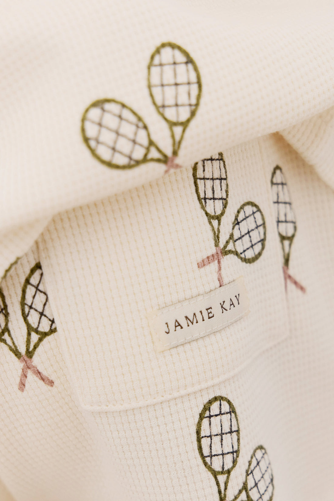 Organic Cotton Waffle Leith Short - Racquet Tofu Childrens Shorts from Jamie Kay Australia