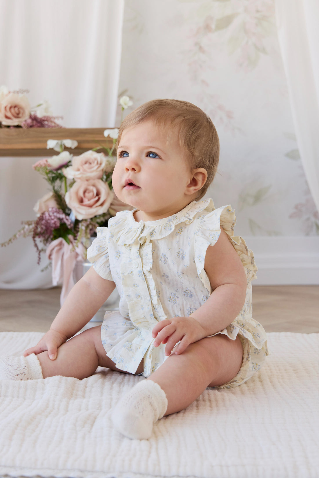Organic Cotton Calianna Top - Justine Vanilla Sky Childrens Top from Jamie Kay Australia