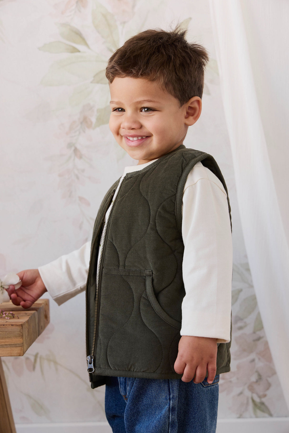 Conner Vest - Oregano Childrens Vest from Jamie Kay Australia