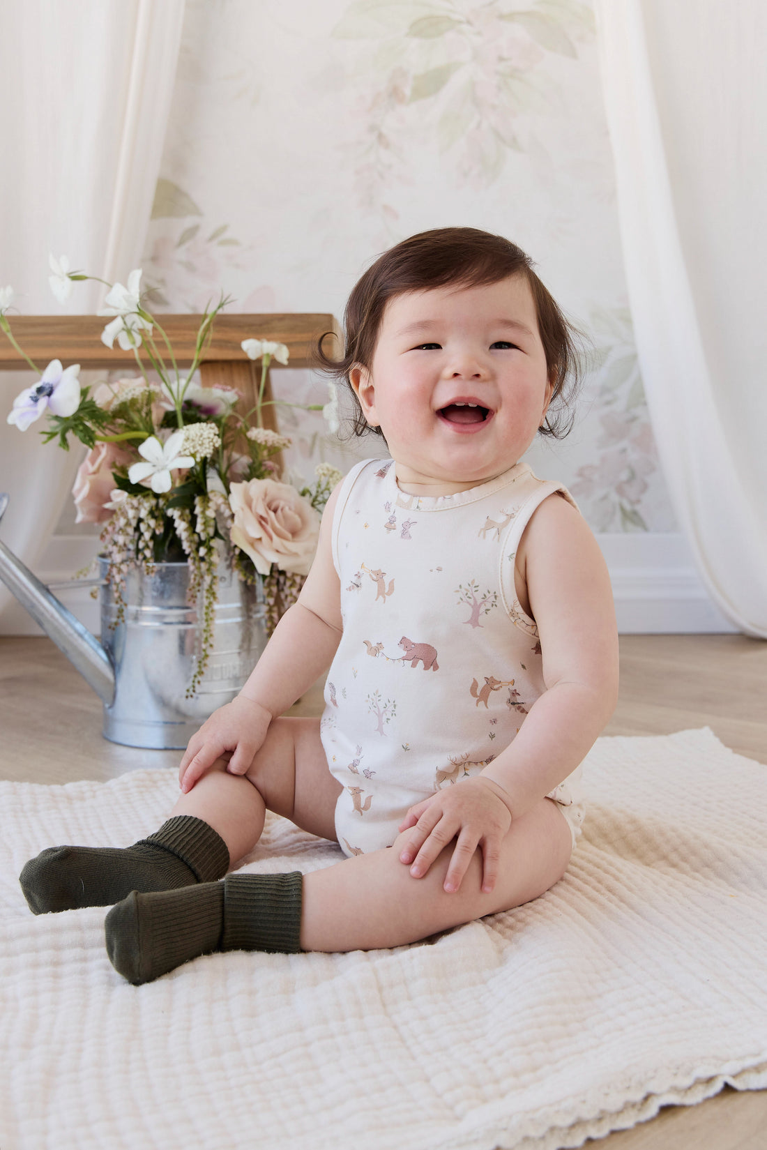 Organic Cotton Lionel Playsuit - Party Animals Childrens Playsuit from Jamie Kay Australia
