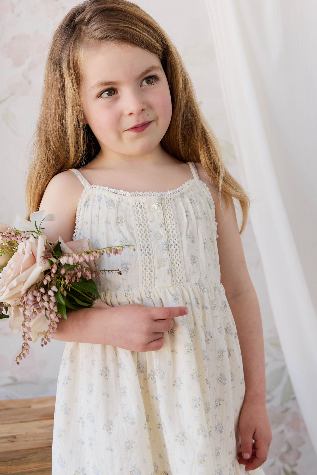 Organic Cotton Elka Dress - Justine Vanilla Sky Childrens Dress from Jamie Kay Australia