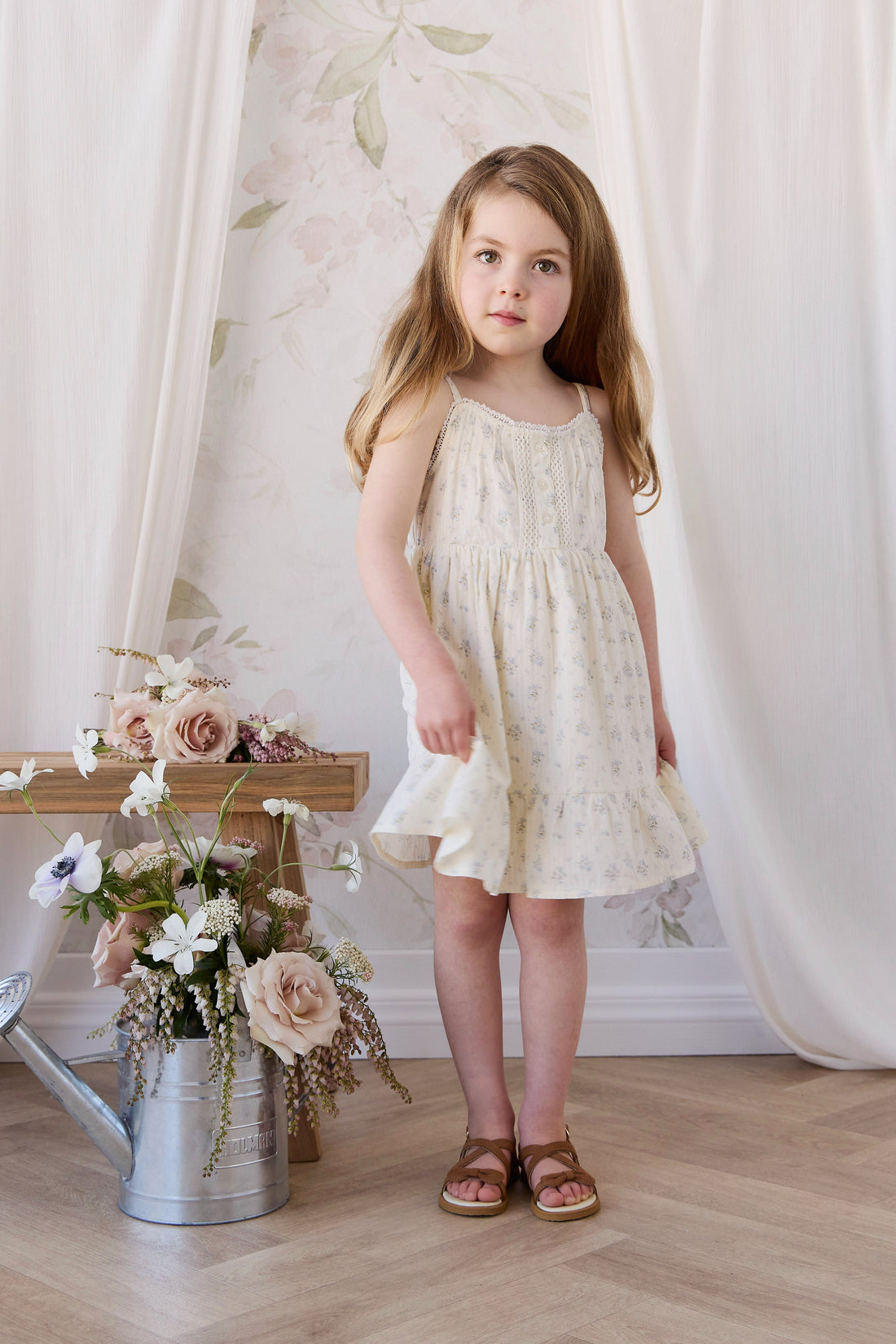Organic Cotton Elka Dress - Justine Vanilla Sky Childrens Dress from Jamie Kay Australia