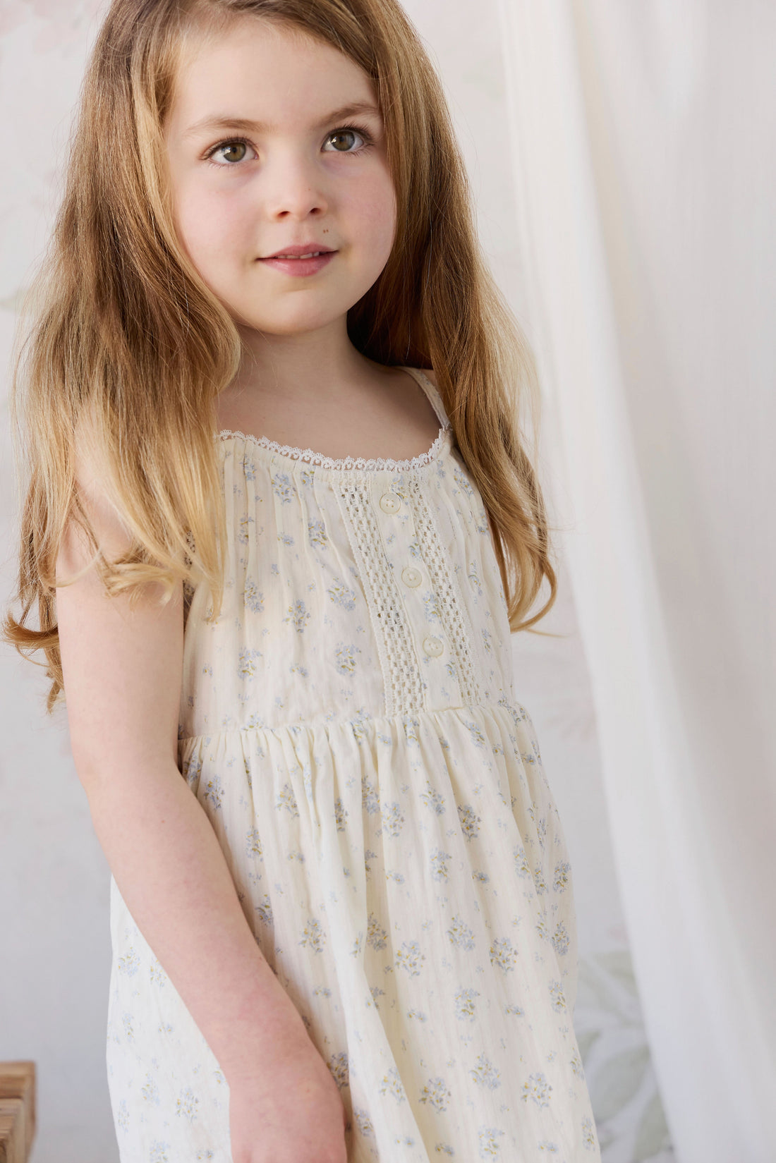 Organic Cotton Elka Dress - Justine Vanilla Sky Childrens Dress from Jamie Kay Australia