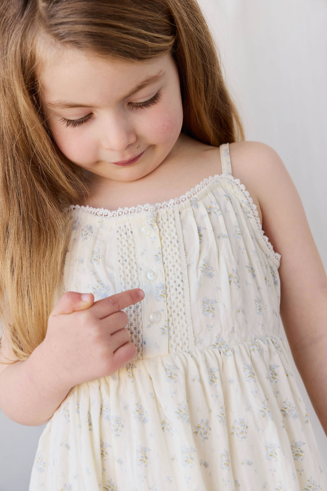 Organic Cotton Elka Dress - Justine Vanilla Sky Childrens Dress from Jamie Kay Australia