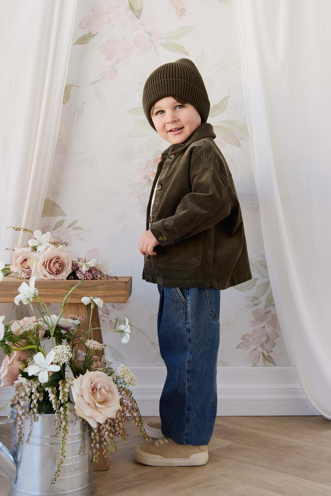 Alvin Jacket - Deep Olive Childrens Jacket from Jamie Kay Australia