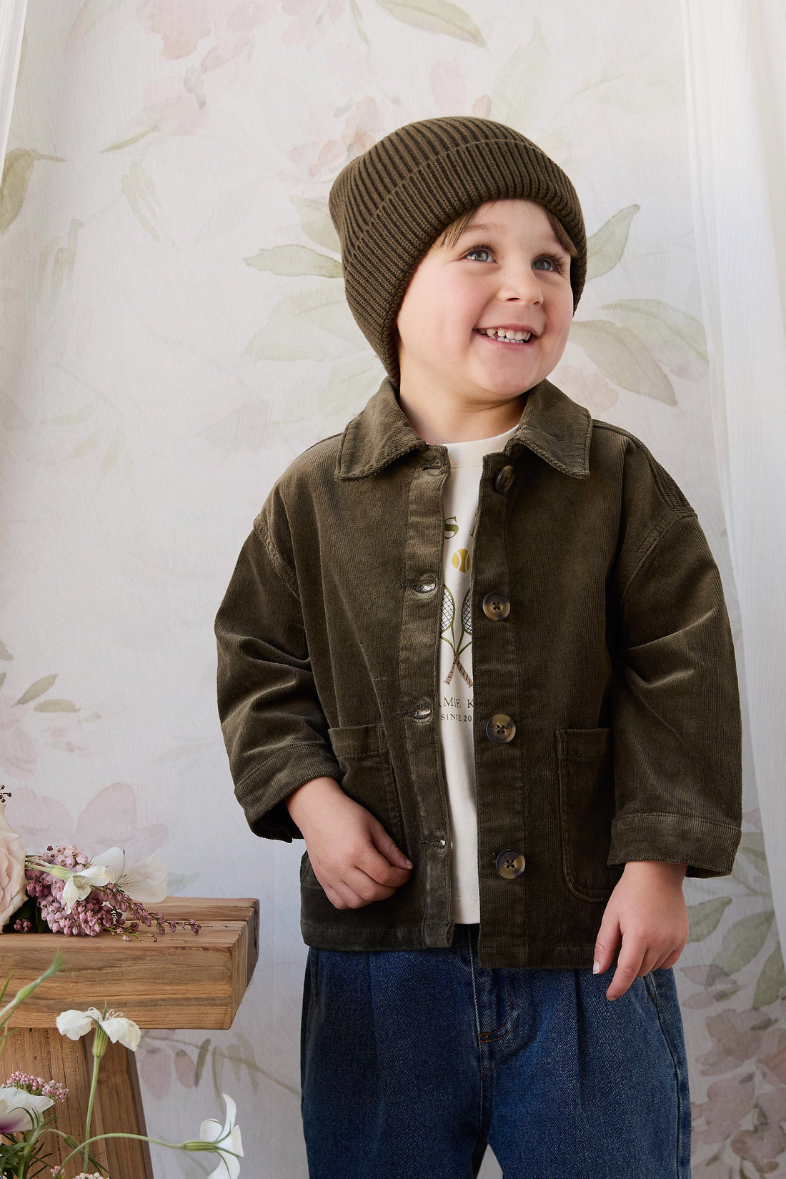 Alvin Jacket - Deep Olive Childrens Jacket from Jamie Kay Australia