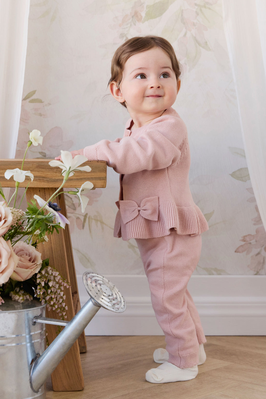 Lyla Cardigan - Shell Pink Childrens Cardigan from Jamie Kay Australia