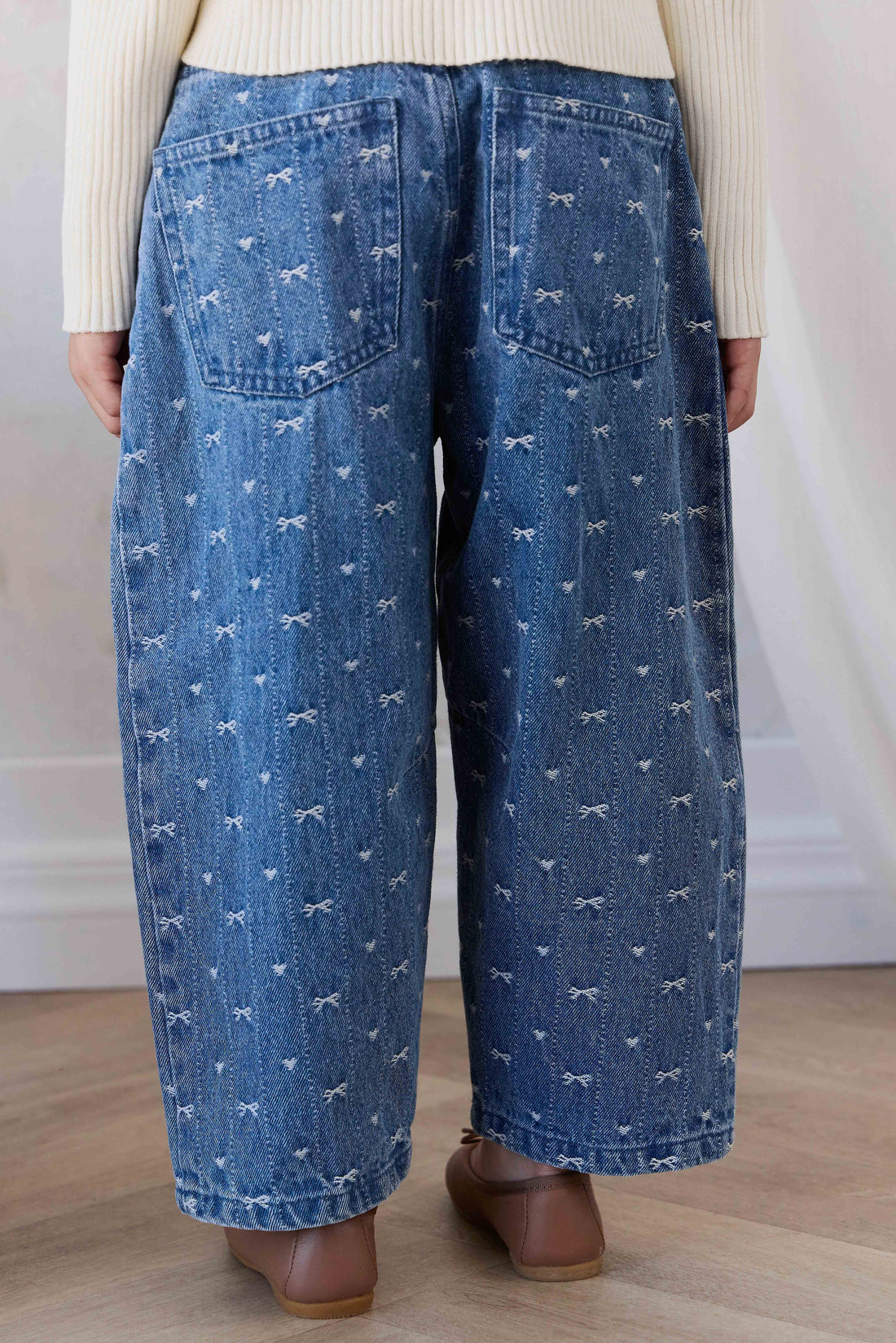 Sierra Pant - Amour Bows Denim Childrens Pants from Jamie Kay Australia