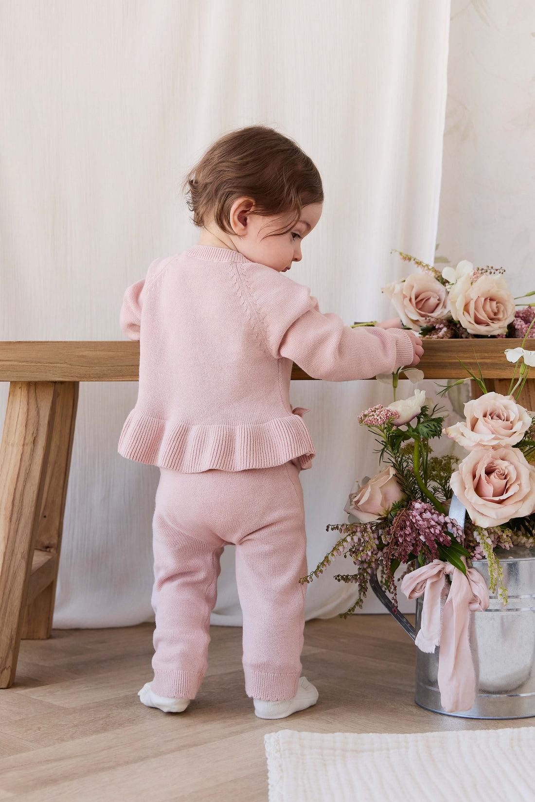 Lyla Cardigan - Shell Pink Childrens Cardigan from Jamie Kay Australia