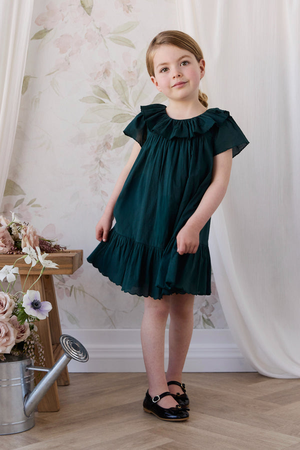 Organic Cotton Calianna Dress - Deep Fern Childrens Dress from Jamie Kay Australia