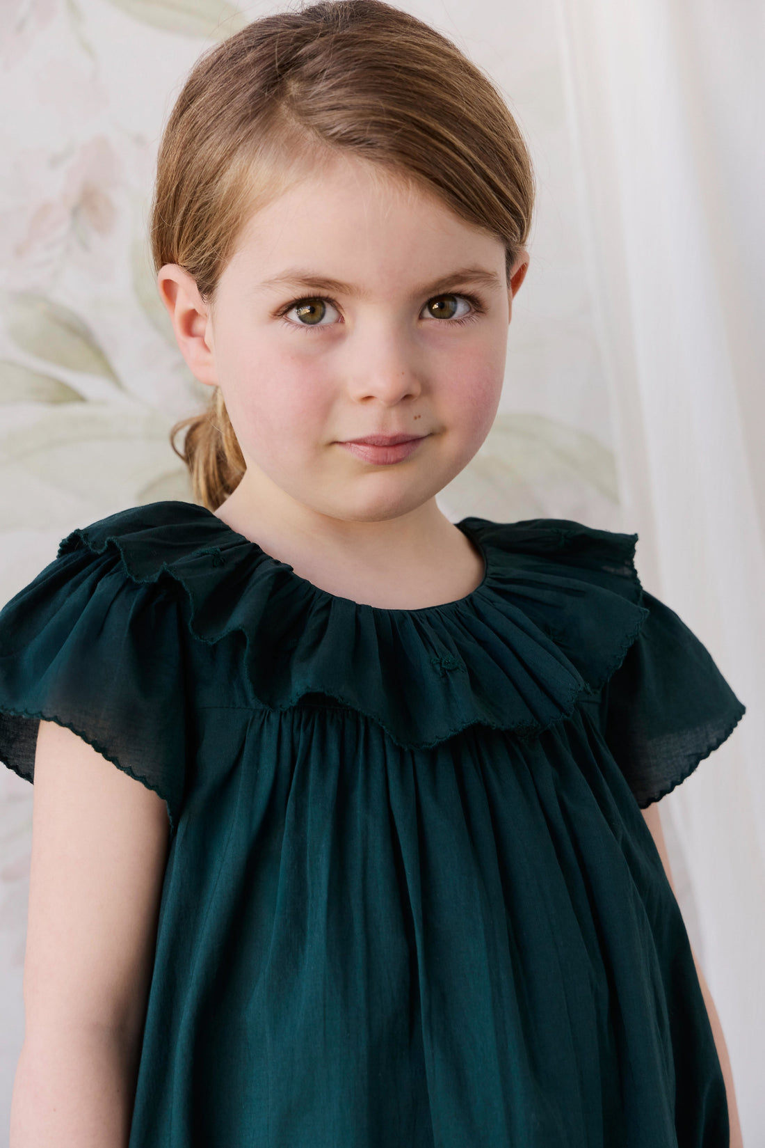 Organic Cotton Calianna Dress - Deep Fern Childrens Dress from Jamie Kay Australia