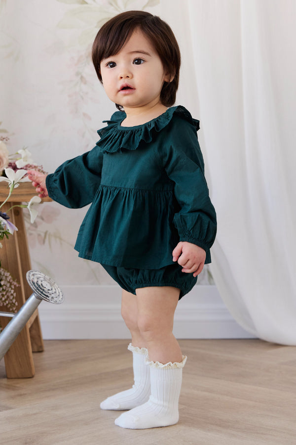 Organic Cotton Hartlen Playsuit - Deep Fern Childrens Playsuit from Jamie Kay Australia