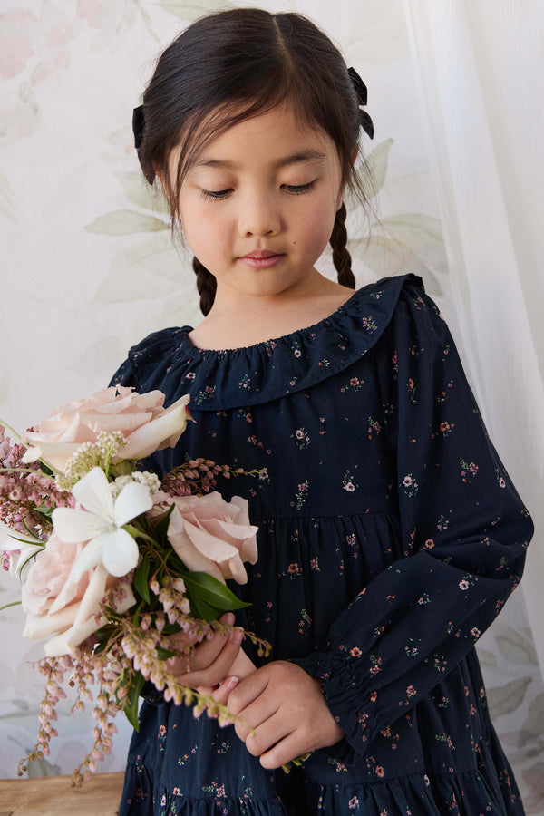 Organic Cotton Tayah Dress - Eloise Navy Childrens Dress from Jamie Kay Australia