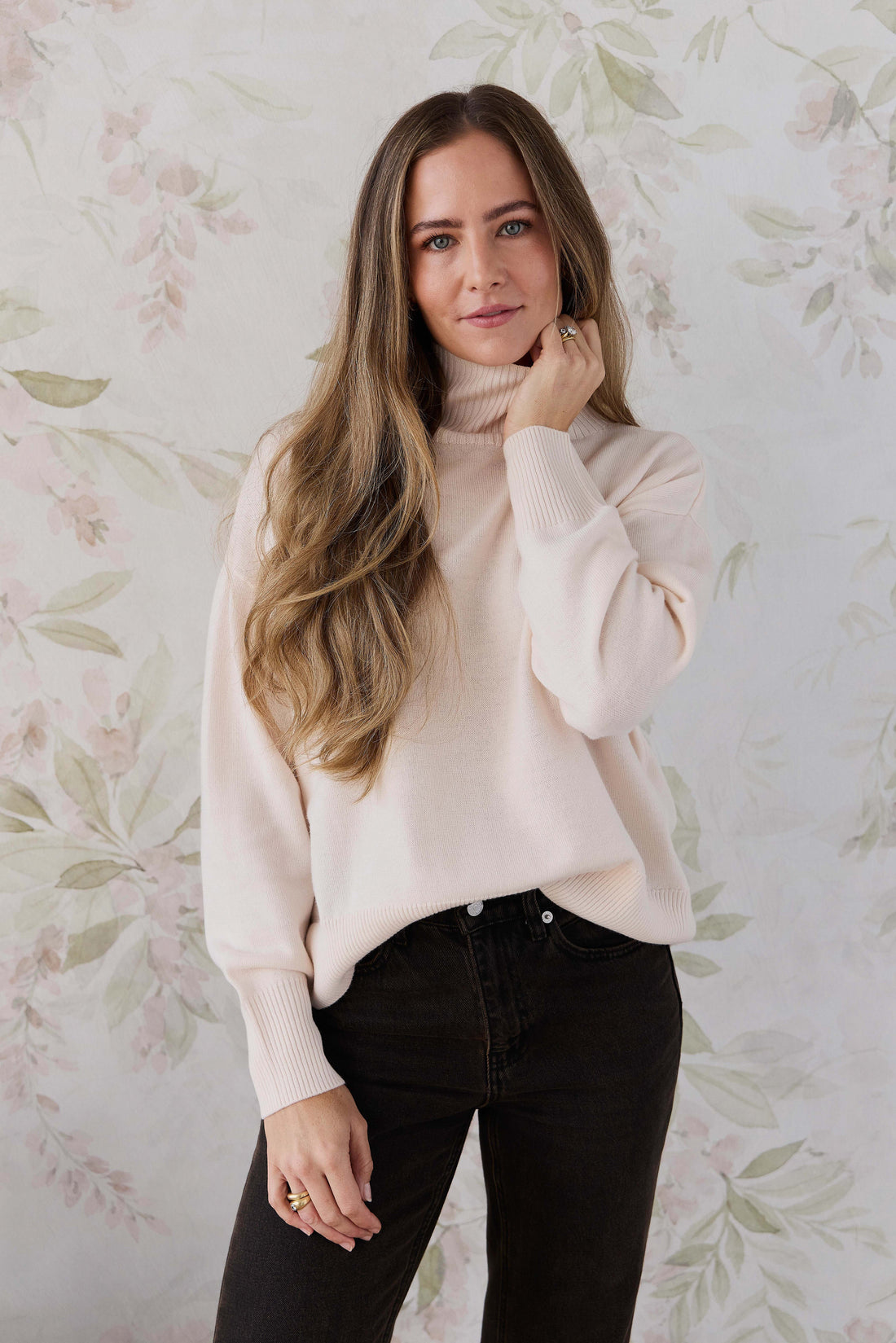 Merino Womens Turtleneck Jumper - Ivory Childrens Jumper from Jamie Kay Australia