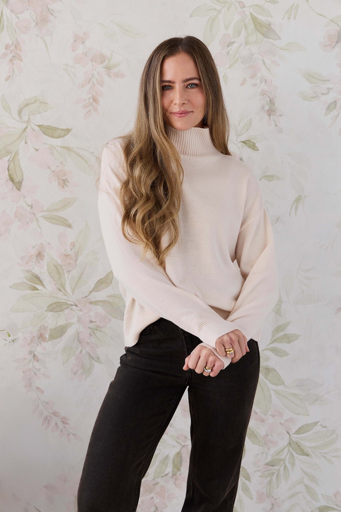 Merino Womens Turtleneck Jumper - Ivory Childrens Jumper from Jamie Kay Australia