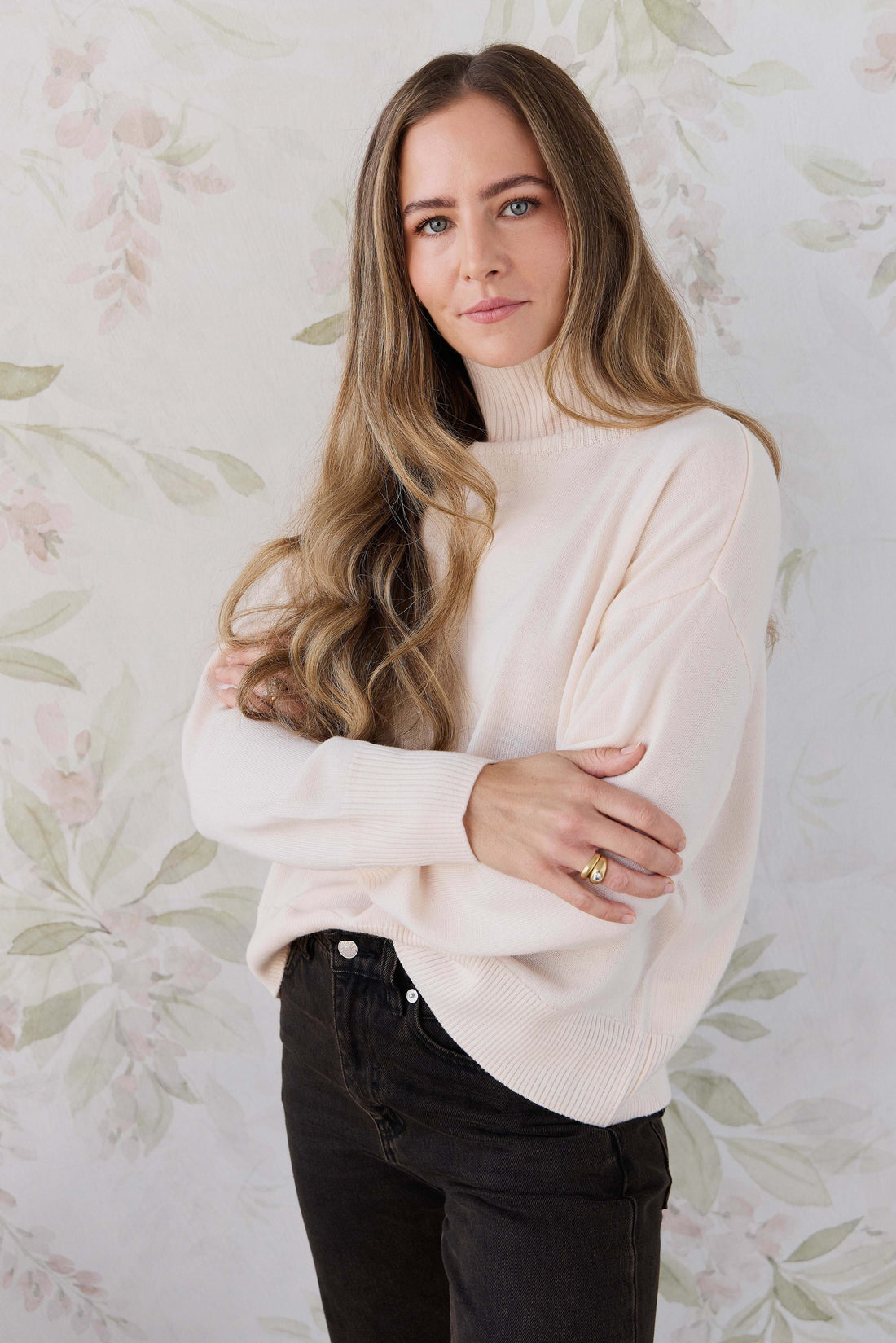 Merino Womens Turtleneck Jumper - Ivory Childrens Jumper from Jamie Kay Australia
