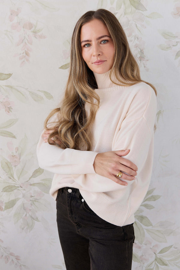 Merino Womens Turtleneck Jumper - Ivory Childrens Jumper from Jamie Kay Australia