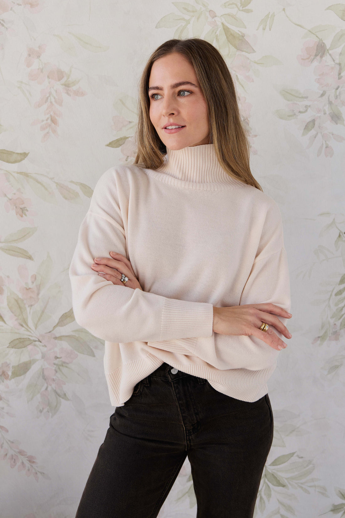 Merino Womens Turtleneck Jumper - Ivory Childrens Jumper from Jamie Kay Australia