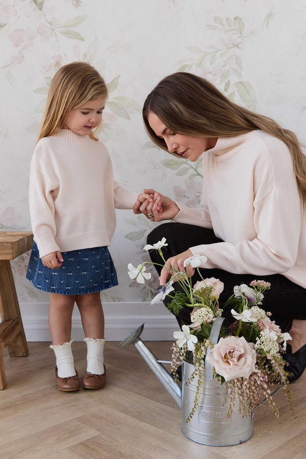 Merino Turtleneck Jumper - Ivory Childrens Jumper from Jamie Kay Australia