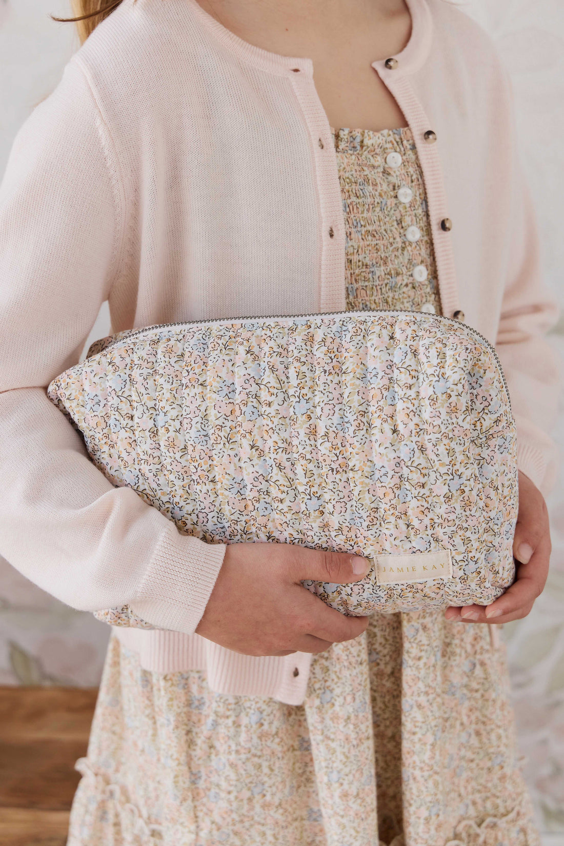 Adelaide Quilted Pouch - Tully Peach Childrens Bag from Jamie Kay Australia