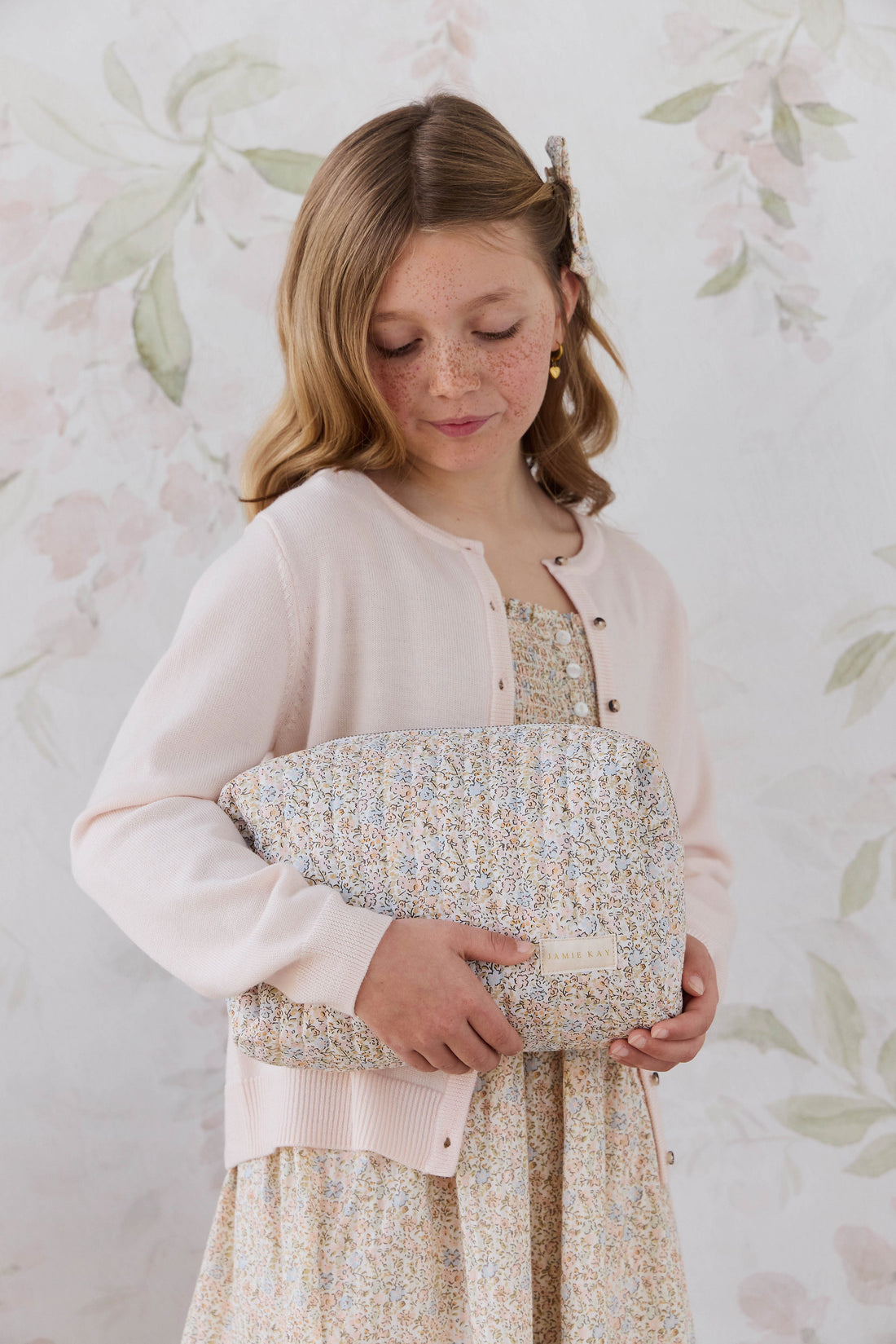 Adelaide Quilted Pouch - Tully Peach Childrens Bag from Jamie Kay Australia