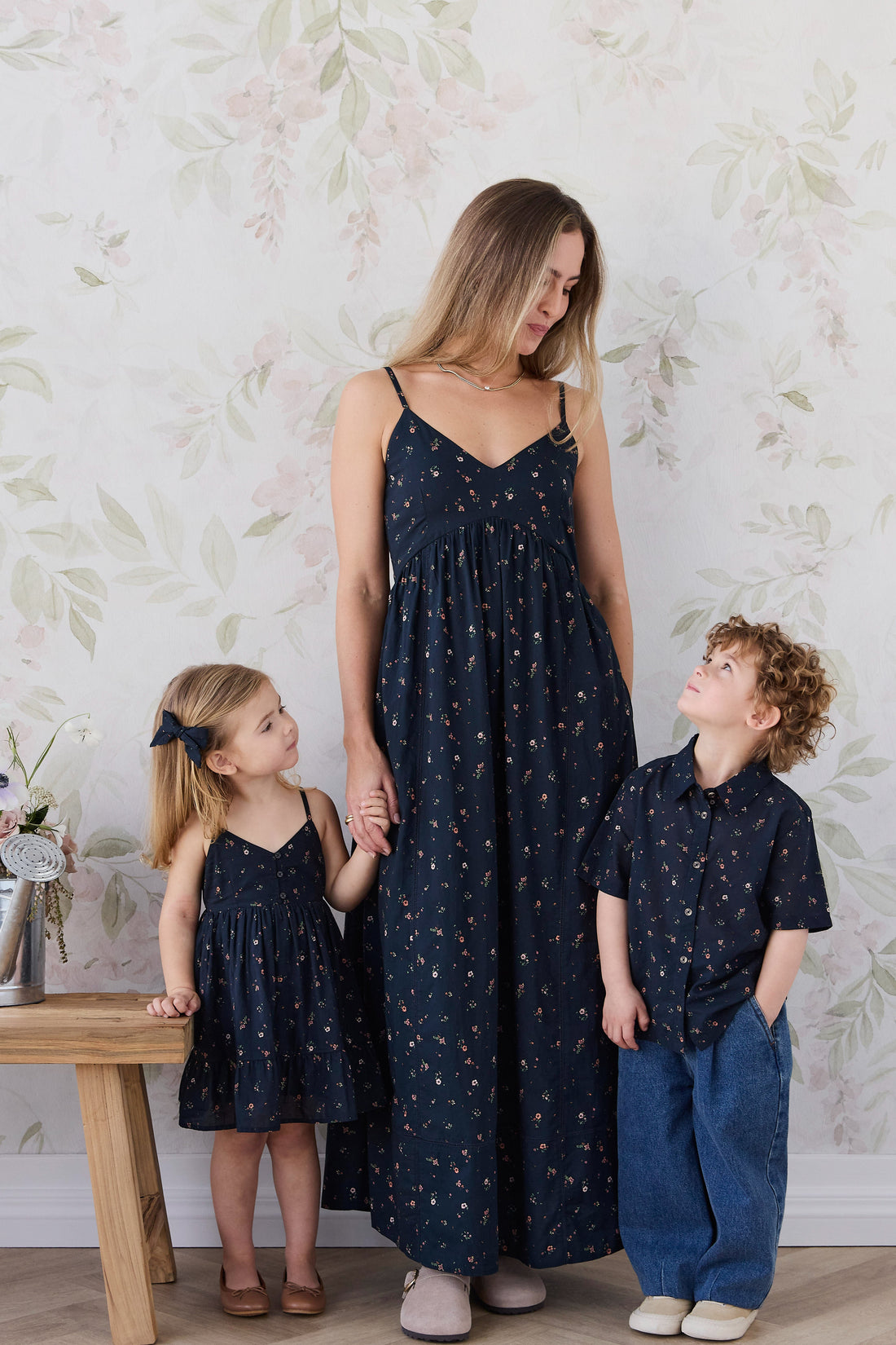 Organic Cotton Womens Whitley Dress - Eloise Navy Childrens Dress from Jamie Kay Australia