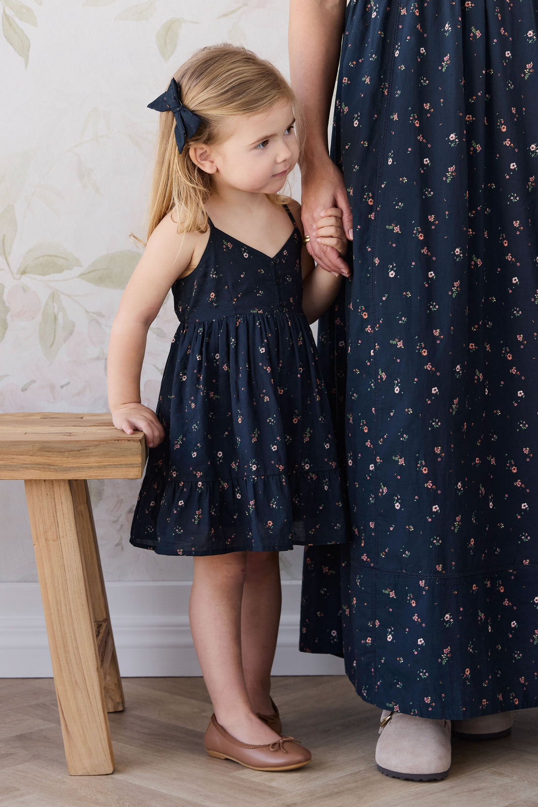 Organic Cotton Kaianna Dress - Eloise Navy Childrens Dress from Jamie Kay Australia